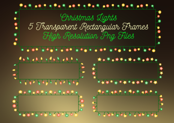 Bring Festive Magic to Your Projects with Rectangular PNG Christmas Lights Borders