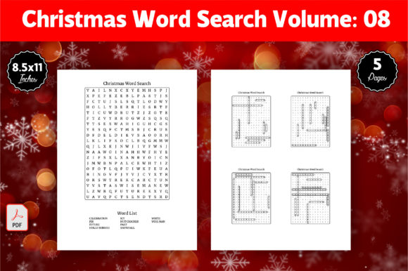 Christmas Word Search Volume - 08 KDP: Your Toolkit for Festive Fun and Focus