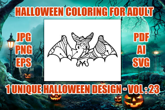 Halloween Bat Coloring Page Vol. 23