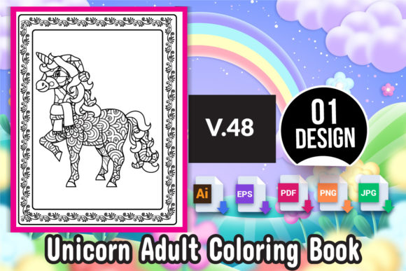 The Creative Power of Unicorn Adult Coloring Book V-48