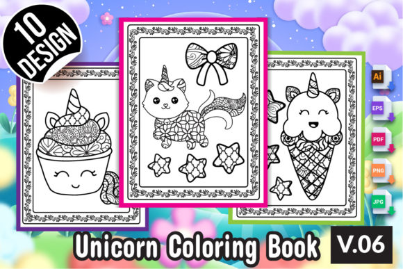 The Magic of Unicorn Adult Coloring Book Interior V06