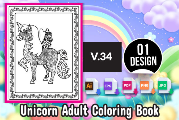 Unicorn Adult Coloring Book V-34: A Gateway to Creativity and Commerce